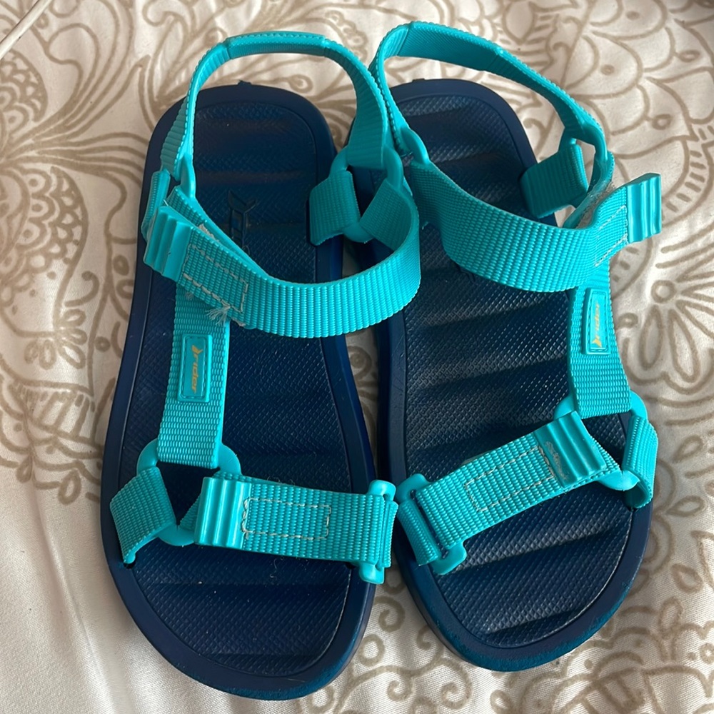 Boys Rider Blue Sandals adjustable velvet straps